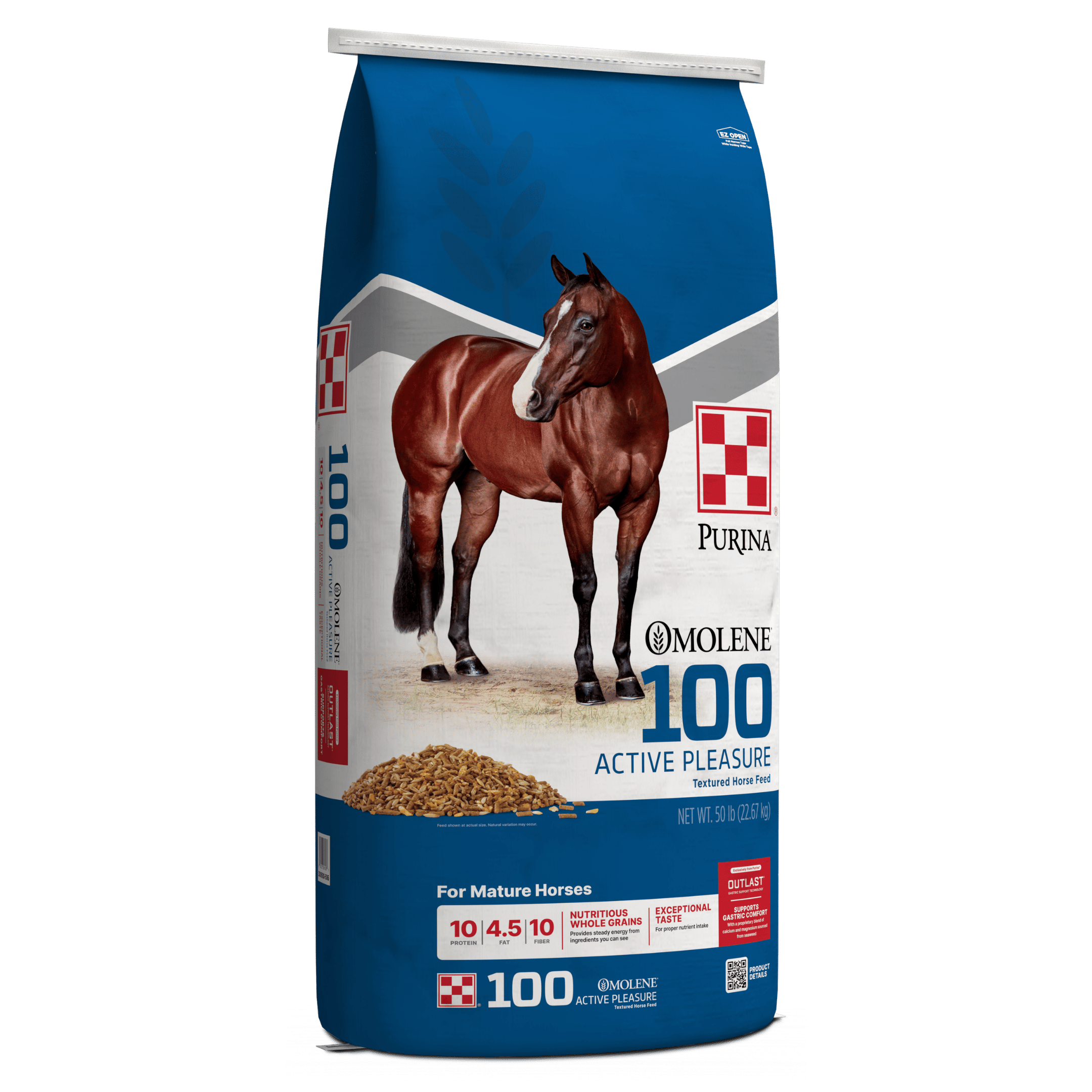 Purina Omolene 100 Active Pleasure Horse Feed 50-lb