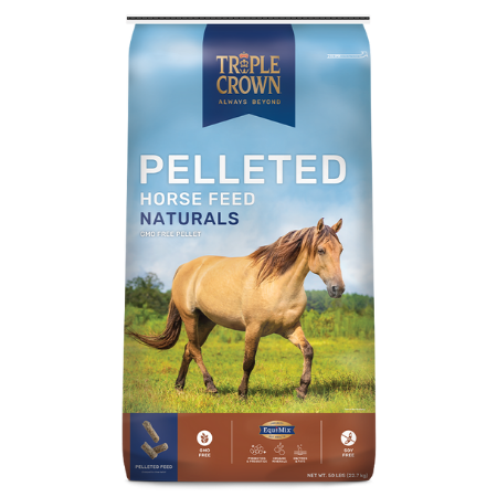 Triple Crown Naturals Pelleted. 50-lb bag of horse feed.