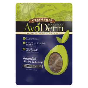 AvoDerm Natural Grain Free Ocean Fish Recipe in Gravy wet cat food pouch