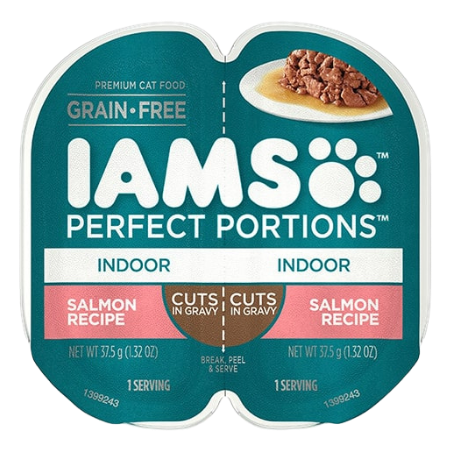 Iams Perfect Portions Indoor Cat-Salmon Cuts In Gravy