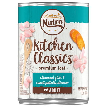 Nutro Adult Kitchen Classics Steamed Fish & Sweet Potato Dinner Canned Dog Food