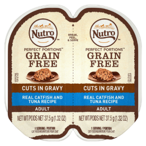 Nutro Perfect Portions Grain-Free Cuts in Gravy Real Catfish & Tuna Recipe Cat Food Trays