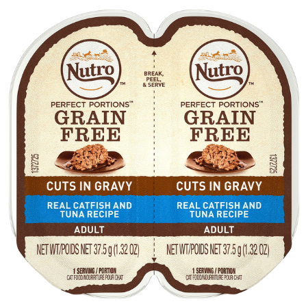 Nutro Perfect Portions Grain-Free Cuts in Gravy Real Catfish & Tuna Recipe Cat Food Trays