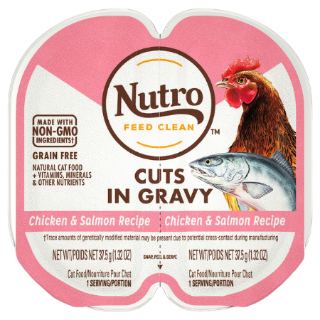 Nutro Perfect Portions Grain-Free Cuts in Gravy Real Chicken & Salmon Recipe Cat Food Trays