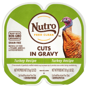 Nutro Perfect Portions Grain-Free Cuts in Gravy Real Turkey Recipe Cat Food Trays