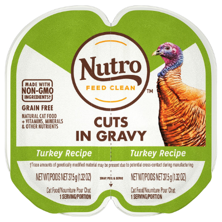 Nutro Perfect Portions Grain-Free Cuts in Gravy Real Turkey Recipe Cat Food Trays