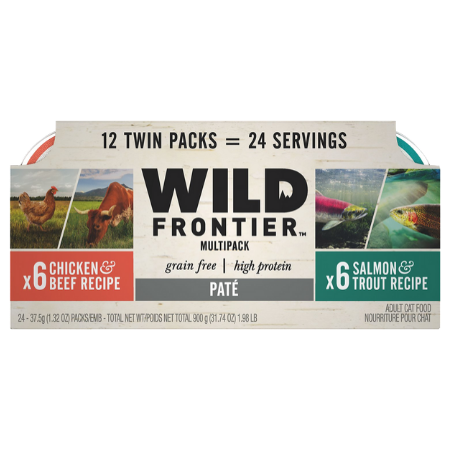 Nutro Wild Frontier Real Chicken & Beef, Real Salmon & Trout Recipe Pate Multipack Adult High-Protein Grain-Free Cat Food Trays