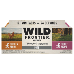 Nutro Wild Frontier Real Chicken & Real Turkey Recipe Pate Multipack Adult High-Protein Grain-Free Cat Food Trays