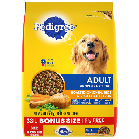 Pedigree Adult Complete Nutrition Roasted Chicken, Rice & Vegetable Flavor Dry Dog Food