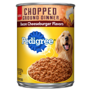 Pedigree Chopped Ground Dinner Bacon Cheeseburger Flavors Canned Dog Food