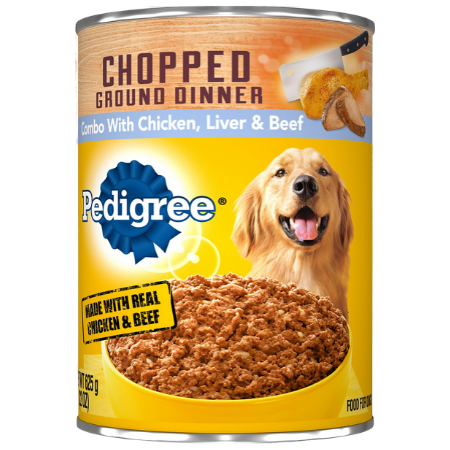 Pedigree Chopped Ground Dinner With Chicken, Beef & Liver Canned Dog Food