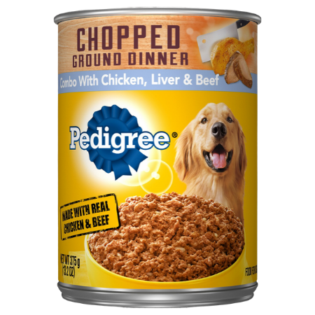 Pedigree Chopped Ground Dinner With Chicken, Beef & Liver Canned Dog Food