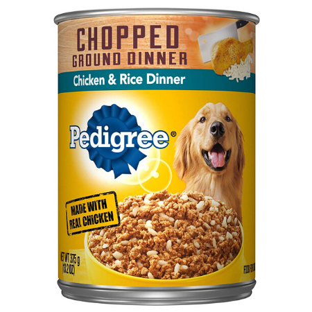 Pedigree Chopped Ground Dinner Chicken & Rice Dinner Canned Dog Food