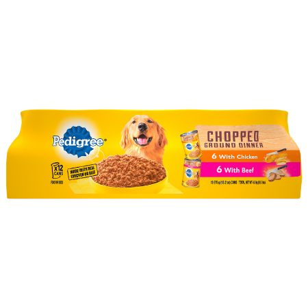 Pedigree Chopped Ground Dinner Variety Pack With Beef & Chicken Canned Dog Food