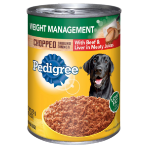 Pedigree Chopped Ground Dinner Weight Management With Beef & Liver Canned Dog Food