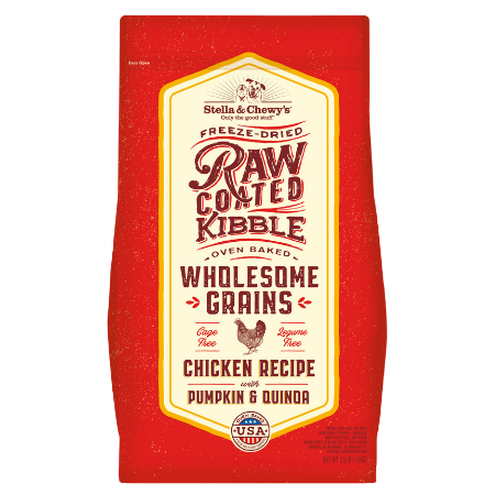 Stella & Chewy's Raw Coated Baked Kibble with Wholesome Grains Chicken Recipe with Pumpkin & Quinoa Dry Dog Food