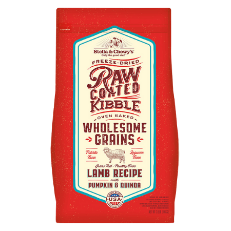 Stella & Chewy's Raw Coated Baked Kibble with Wholesome Grains Lamb Recipe with Pumpkin & Quinoa Dry Dog Food