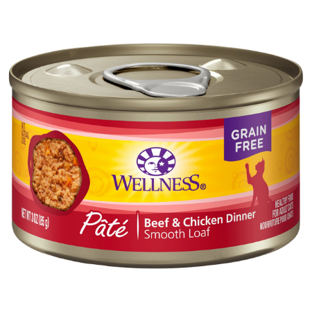 Wellness Complete Health Adult Beef & Chicken Formula Grain-Free Canned Cat Food, 3-oz.