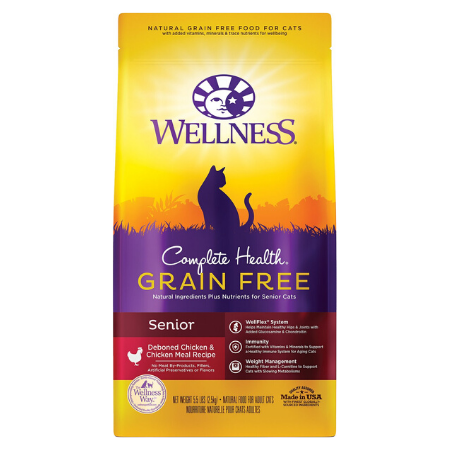 Wellness Complete Health Chicken & Deboned Chicken Grain-Free Senior Dry Cat Food