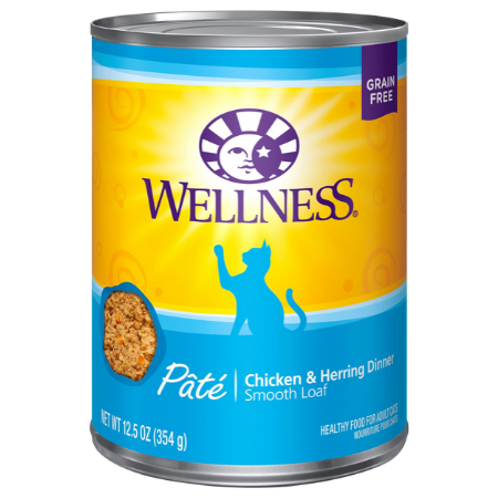 Wellness Complete Health Chicken & Herring Formula Grain-Free Canned Cat Food, 12.5-oz