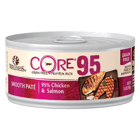 Wellness Core 95% Grain-Free Canned Cat Food, Chicken & Salmon