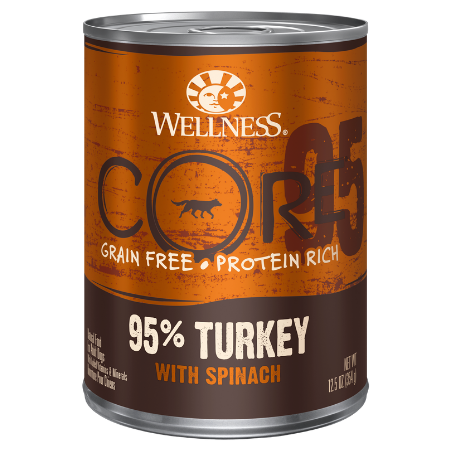 Wellness CORE 95% Grain-Free Turkey & Spinach Canned Dog Food