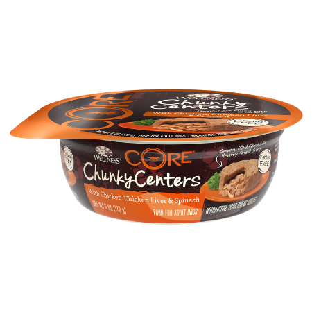 Wellness CORE Chunky Centers with Chicken, Chicken Liver & Spinach Grain-Free Wet Dog Food