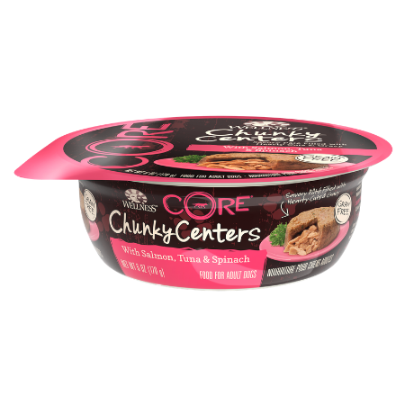 Wellness CORE Chunky Centers with Salmon, Tuna & Spinach Grain-Free Wet Dog Food