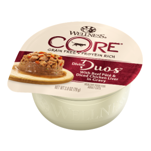 Wellness CORE Divine Duos Beef Pate & Diced Chicken Liver in Gravy Grain-Free Wet Cat Food