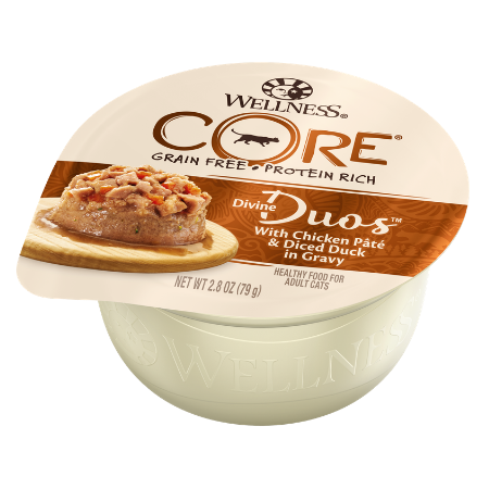 Wellness CORE Divine Duos Chicken Pate & Diced Duck in Gravy Grain-Free Wet Cat Food