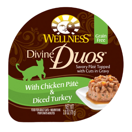 Wellness CORE Divine Duos Chicken Pate & Diced Turkey in Gravy Grain-Free Wet Cat Food