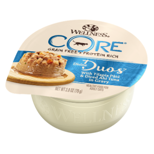 Wellness CORE Divine Duos Tilapia Pate & Diced Ahi Tuna in Gravy Grain-Free Wet Cat Food