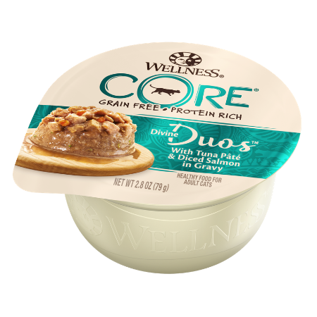 Wellness CORE Divine Duos Tuna Pate & Diced Salmon in Gravy Grain-Free Wet Cat Food