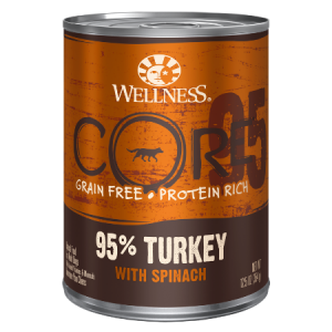 Wellness CORE Grain-Free 95% Turkey with Spinach Canned Dog Food