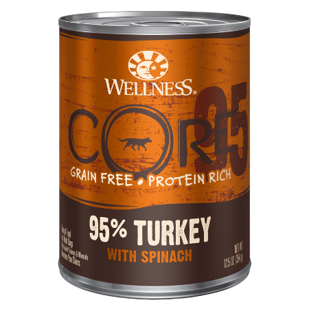 Wellness CORE Grain-Free 95% Turkey with Spinach Canned Dog Food