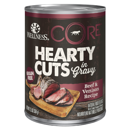 Wellness CORE Grain-Free Hearty Cuts in Gravy Beef & Venison Recipe Canned Dog Food