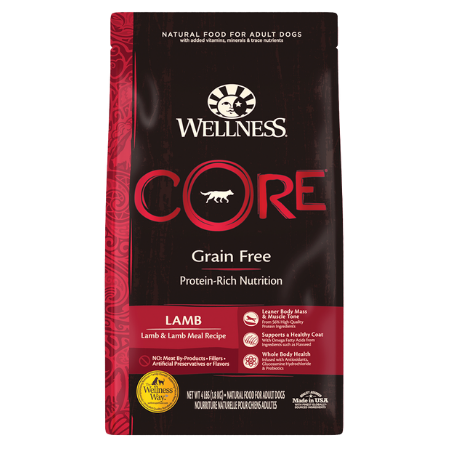 Wellness Core Grain-Free, Lamb & Lamb Meal Recipe Dry Dog Food