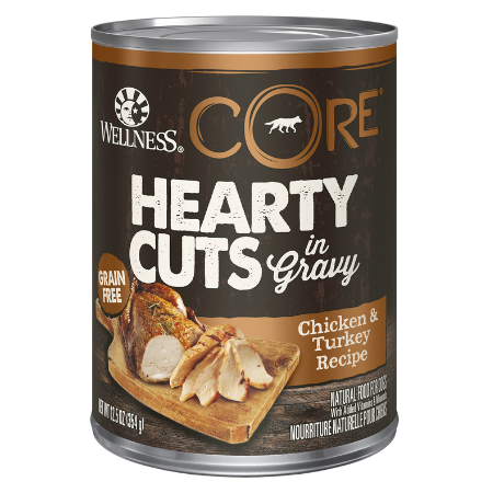 Wellness CORE Hearty Cuts in Gravy Chicken & Turkey Recipe Grain-Free Canned Dog Food