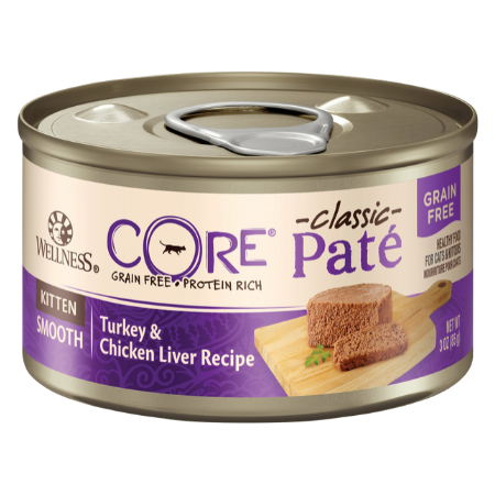 Wellness CORE Natural Grain-Free Turkey & Chicken Liver Pate Canned Kitten Food