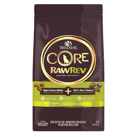 Wellness Core Rawrev Natural Grain-Free Healthy Weight, Deboned Turkey, Turkey Meal & Chicken Meal Recipe Dry Dog Food