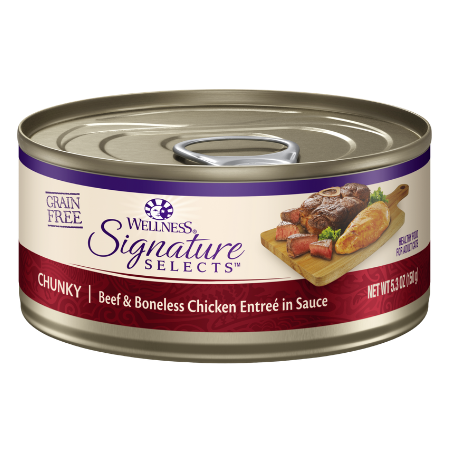 Wellness CORE Signature Selects Chunky Beef & Boneless Chicken Entree in Sauce Grain-Free Canned Cat Food