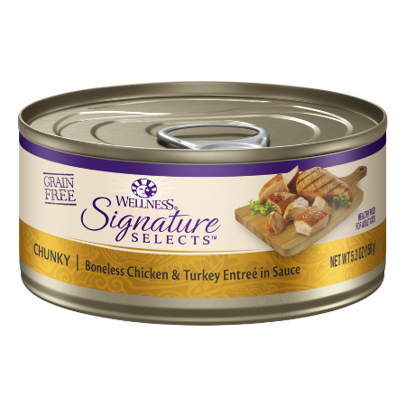 Wellness CORE Signature Selects Chunky Boneless Chicken & Turkey Entree in Sauce Grain-Free Canned Cat Food