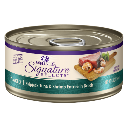 Wellness CORE Signature Selects Flaked Skipjack Tuna & Wild Salmon Entree in Broth Grain-Free Canned Cat Food