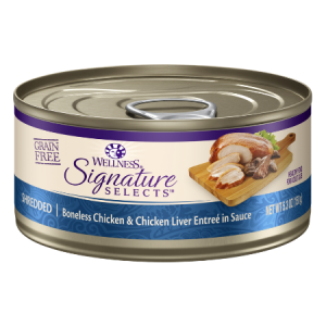 Wellness CORE Signature Selects Shredded Boneless Chicken & Chicken Liver Entree in Sauce Grain-Free Canned Cat Food