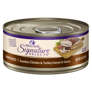 Wellness CORE Signature Selects Shredded Boneless Chicken & Turkey Entree in Sauce Grain-Free Canned Cat Food