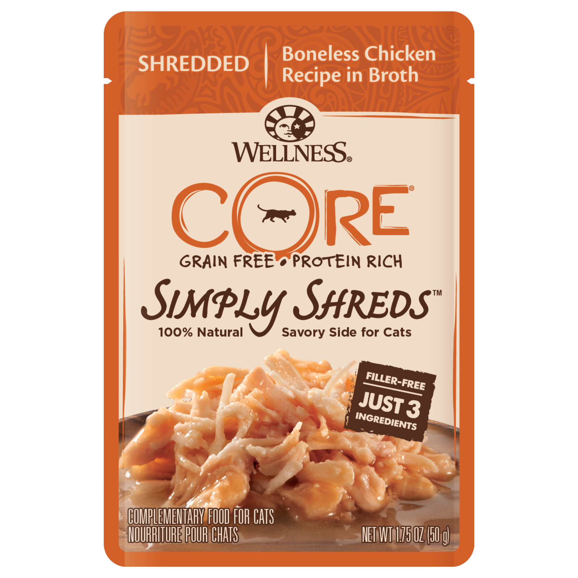 Wellness CORE Simply Shreds Grain-Free Boneless Chicken Wet Cat Food Topper
