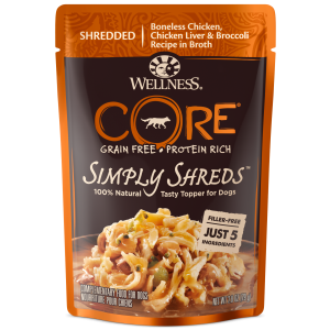 Wellness CORE Simply Shreds Grain-Free Chicken, Beef & Carrots Wet Dog Food Topper