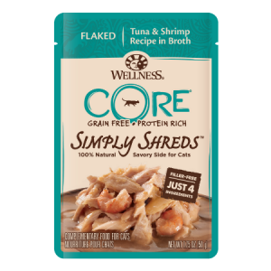 Wellness CORE Simply Shreds Grain-Free Tuna & Shrimp Wet Cat Food Topper