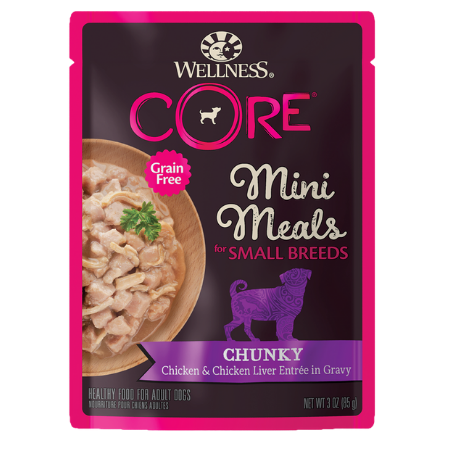 Wellness CORE Small Breed Mini Meals Wet Dog Food, Chunky Chicken & Chicken Liver
