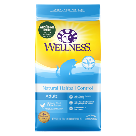 Wellness Hairball Control Adult, Chicken Meal & Rice Recipe Dry Cat Food